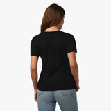 Camiseta Negra Negra Logo Dorado para Mujer