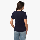 Camiseta Azul Logo Dorado para Mujer