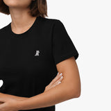 Camiseta Negra Logo Blanco para Mujer