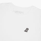 Camiseta Blanca Manga Corta Cuello Redondo Logo Blanco para Mujer