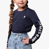 Camisa Playera Azul Manga Larga para Niños