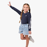 Camisa Playera Azul Manga Larga para Niños