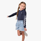 Camisa Playera Azul Manga Larga para Niños