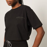 Camiseta Corta Negra Corte Holgado Mujer