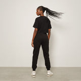Camiseta Corta Negra Corte Holgado Mujer