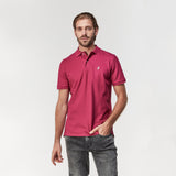 Polo Magenta Logo Blanco