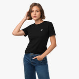 Camiseta Negra Logo Blanco para Mujer