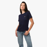 Camiseta Azul Logo Dorado para Mujer