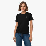 Camiseta Negra Logo Blanco para Mujer