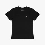 Camiseta Negra Logo Blanco para Mujer