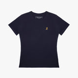 Camiseta Azul Logo Dorado para Mujer