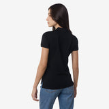Polo Negra Entallada Logo Blanco para Mujer