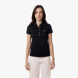 Polo Negra Entallada Logo Dorado para Mujer