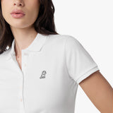 Polo Blanca Entallada Logo Blanco para Mujer