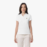 Polo Blanca Entallada Logo Dorado para Mujer