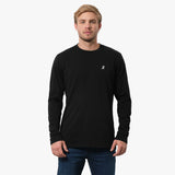 Camiseta Manga Larga Negra Logo Blanco para Hombre
