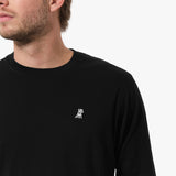 Camiseta Manga Larga Negra Logo Blanco para Hombre