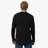 Camiseta Manga Larga Negra Logo Blanco para Hombre