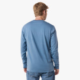 Camiseta Manga Larga Azul Cobalto Logo Blanco para Hombre