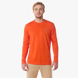 Camiseta Manga Larga Naranja Logo Blanco para Hombre