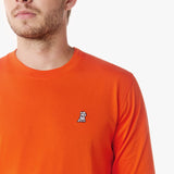 Camiseta Manga Larga Naranja Logo Blanco para Hombre