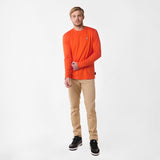 Camiseta Manga Larga Naranja Logo Blanco para Hombre
