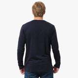 Camiseta Manga Larga Azul Logo Blanco para Hombre