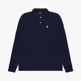 Polo Azul Manga Larga para Hombre