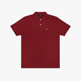 Polo Roja Logo Dorado