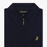 Polo Viajero Azul Logo Dorado