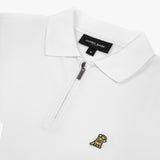 Polo Viajero Blanca Logo Dorado