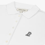 Polo Blanca Entallada Logo Blanco para Mujer