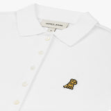 Polo Blanca Entallada Logo Dorado para Mujer