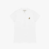Polo Blanca Entallada Logo Dorado para Mujer