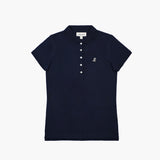Polo Azul Entallada Logo Blanco para Mujer