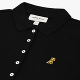 Polo Negra Entallada Logo Dorado para Mujer