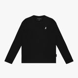 Camiseta Manga Larga Negra Logo Blanco para Hombre