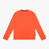 Camiseta Manga Larga Naranja Logo Blanco para Hombre