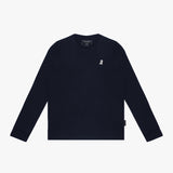 Camiseta Manga Larga Azul Logo Blanco para Hombre