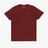Camiseta Cuello en V Vinotinto Logo Marrón para Hombre