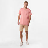 Camiseta Cuello en V Coral Logo Rosado para Hombre