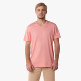 Camiseta Cuello en V Coral Logo Rosado para Hombre