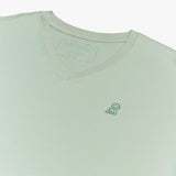 Camiseta Cuello en V Verde Claro Logo Verde para Hombre