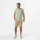 Camiseta Cuello en V Verde Claro Logo Verde para Hombre