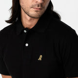 Polo Negra Logo Dorado