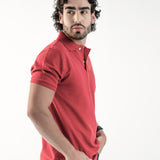 Polo Roja Logo Dorado
