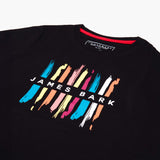 Camiseta Negra Gráfico JB Frontal Niño