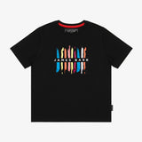 Camiseta Negra Gráfico JB Frontal Niño