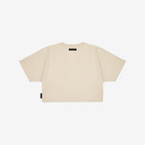 Camiseta Corta Taupé Corte Holgado Mujer