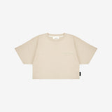 Camiseta Corta Taupé Corte Holgado Mujer
